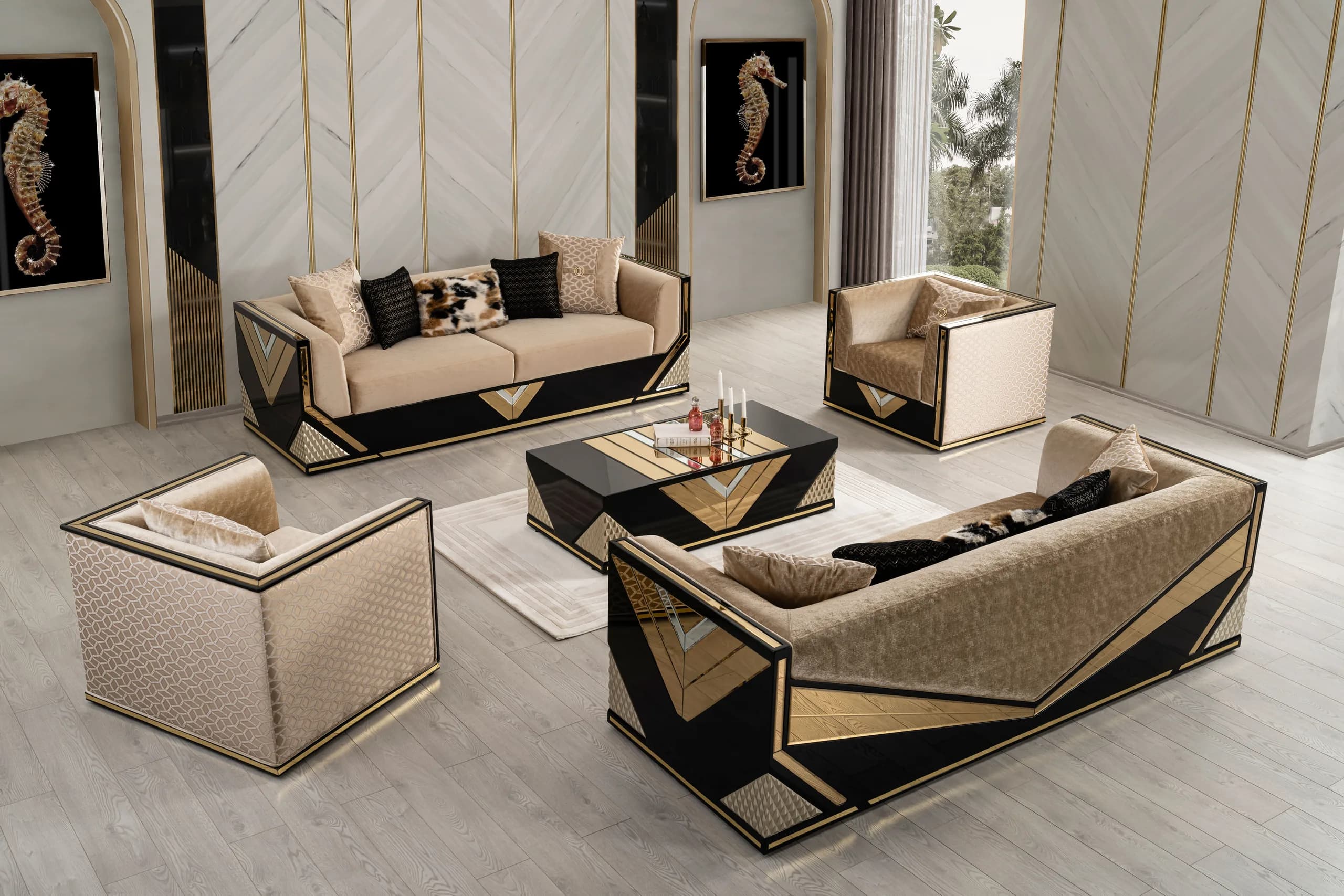 Angel suite arranged in an interior