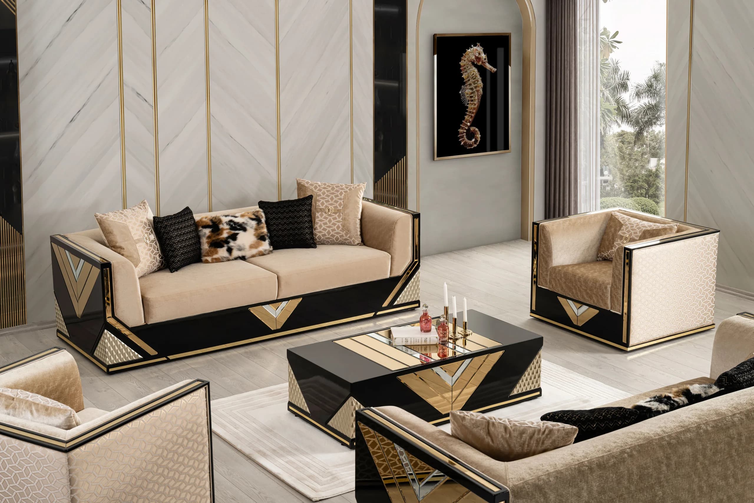 Angel suite arranged in an interior