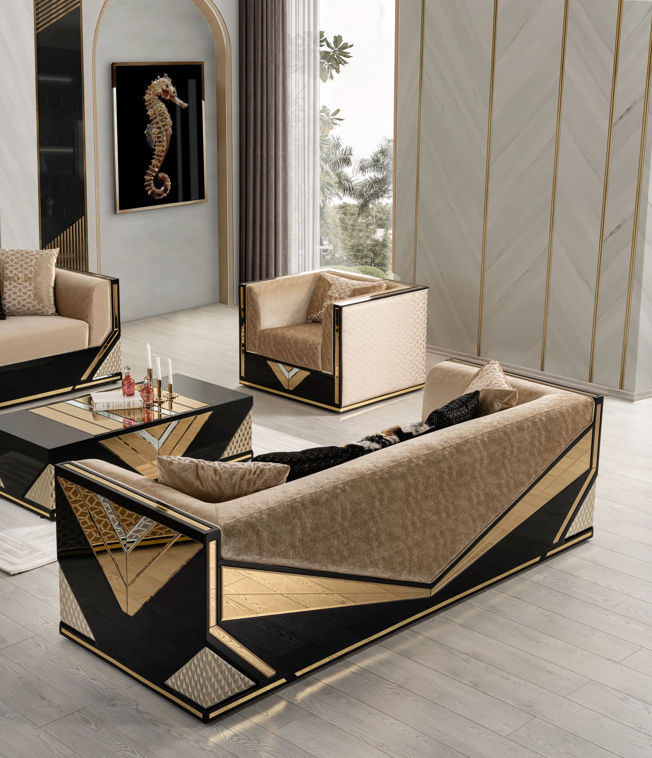 Angel suite arranged in an interior