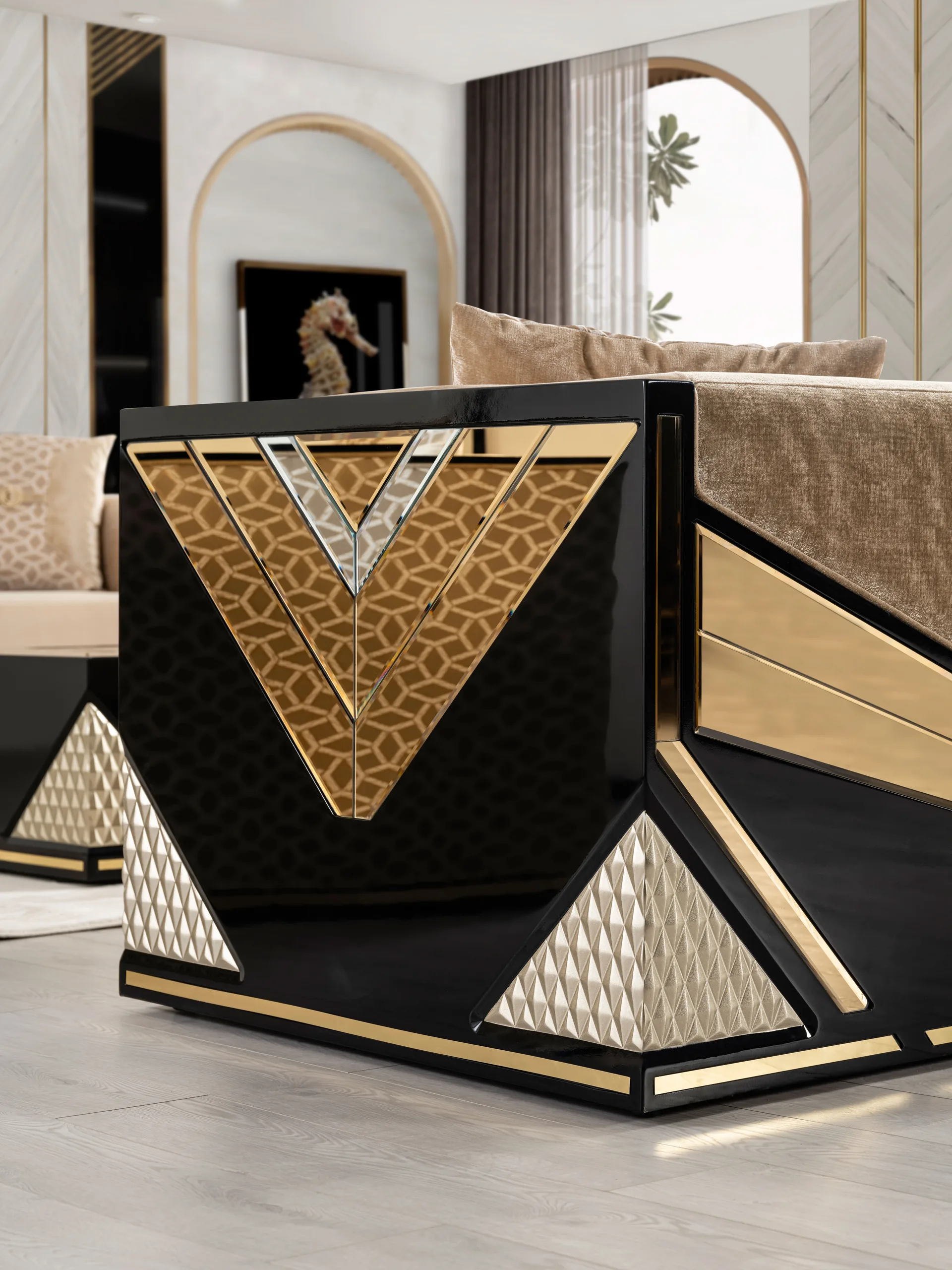 Angel suite arranged in an interior