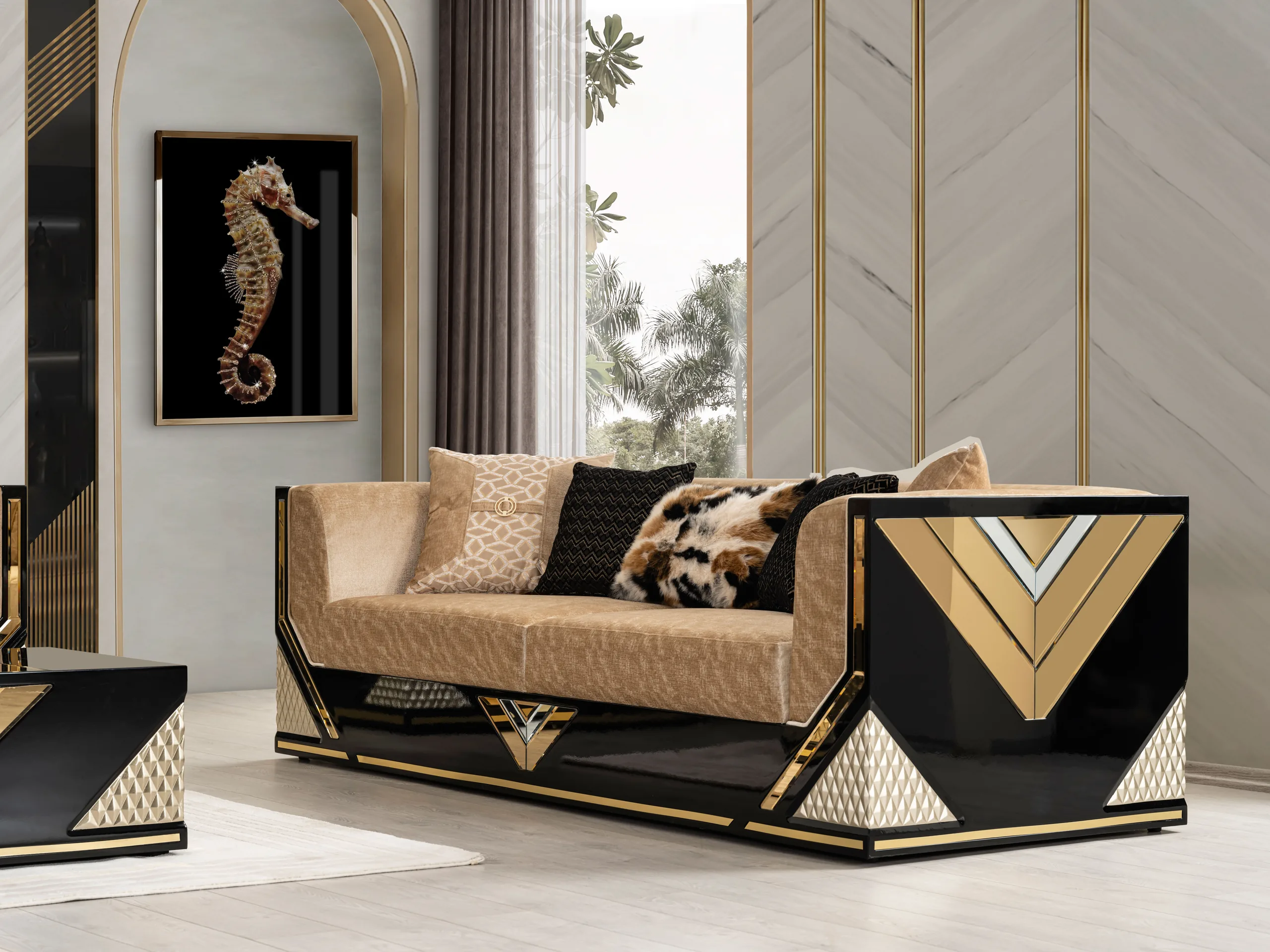 Angel suite arranged in an interior